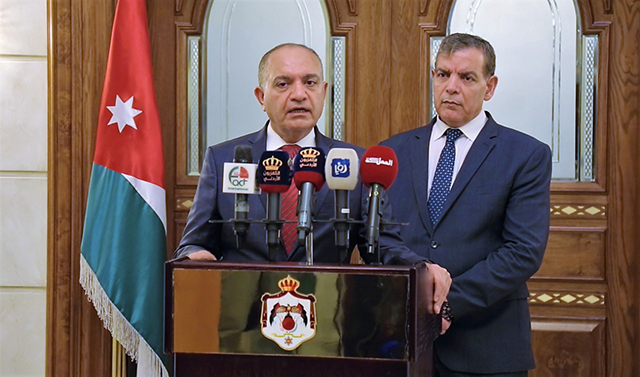 Minister of Health Saad Jaber and Minister of State for Media Affairs Amjad Adaileh announced that 7 new cases of coronavirus have been confirmed in the Kingdom on Sunday (Petra photo)
